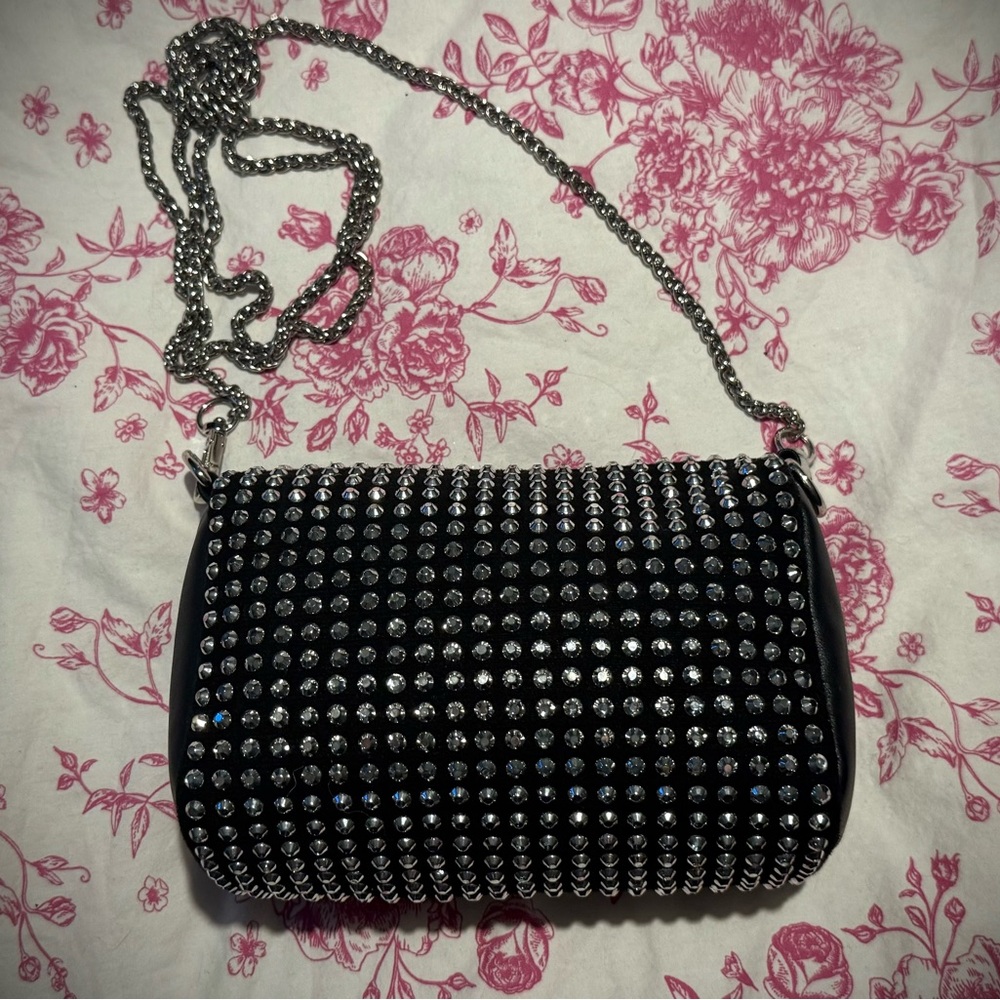 Elegant Black and Silver Studded Women's Bag
